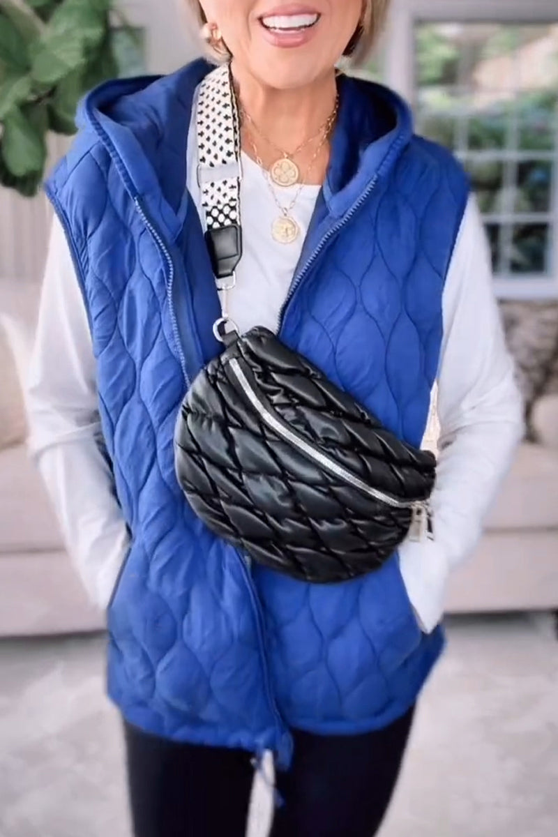 Women's 2025 Fall Spring Vest Casual Sleeveless Hooded Zip Up Jacket Trendy Winter Coat Outerwear - Seldom Seen Styles