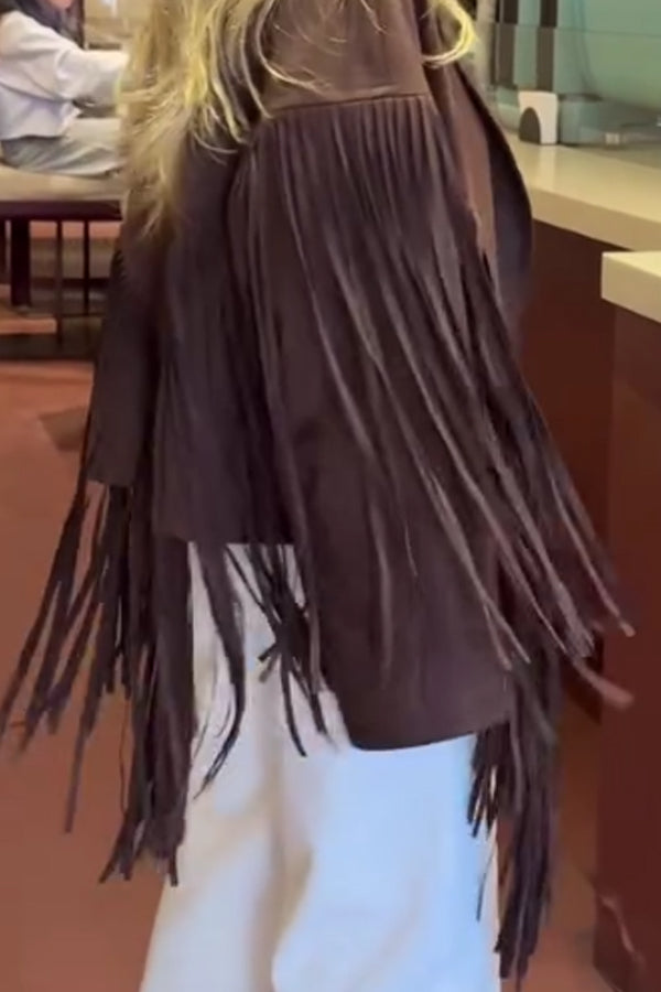 Women's Fringe Leather Jackets - Suede Faux Motocycle Biker Cropped Coat Vegan Blazer Pleather Fashion Tassel S-3XL - Seldom Seen Styles