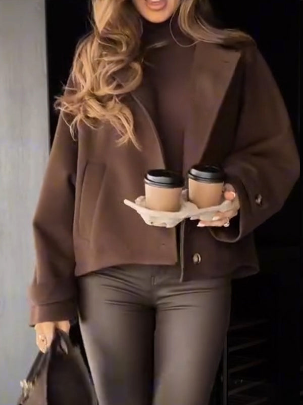 Women's Business Casual Wool Coat Suit Top Open Front Loose Dressy Blazer Jacket Trench Coat - Seldom Seen Styles