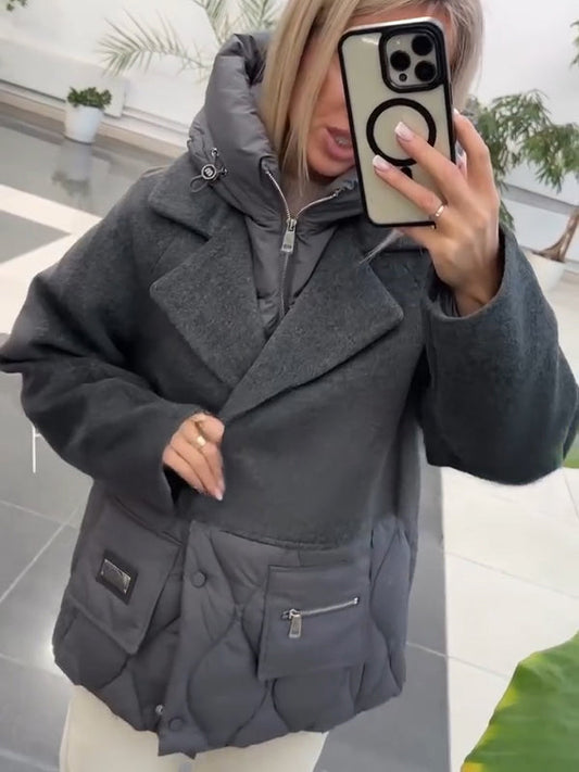 Women's Thickened Winter Down Coat Windproof Hooded Puffer Jacket with 2 Pockets - Seldom Seen Styles