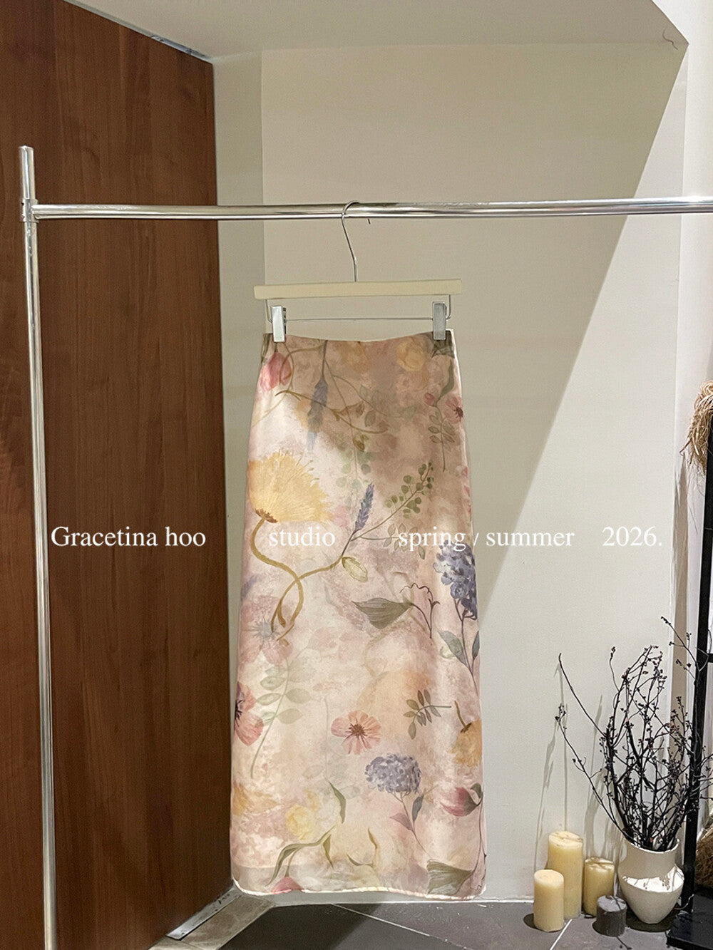 Vintage Oil Painting Floral Print Midi Skirt 100% Polyester Side Zip A-Line Elegant Summer Skirt - Seldom Seen Styles