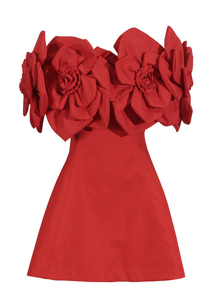 Chabela schulterfreies Minikleid mit Blumenmuster