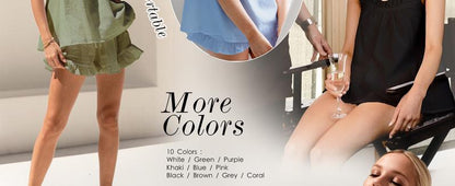 Womens Pajamas Set 2 Piece Ruffle Pj Soft Tank Top and Shorts Sleepwear Set Bridal Pajama for Women Set