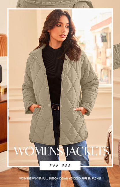 Jacket for Women Casual Fall Hooded Puffer Long Sleeve Button Oversized Lightweight Basic Winter Black Outerwear Comfort Coat Tops 2025 Womenswear Outfits