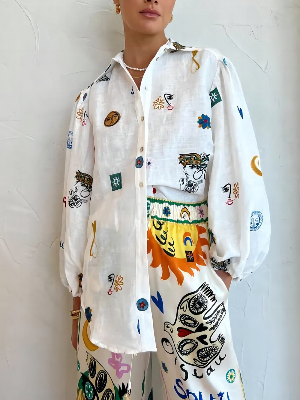Personalized Graffiti Lantern Sleeve Shirt - Seldom Seen Styles