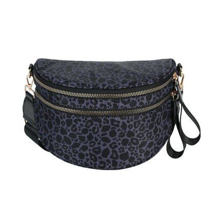 Women's Leopard Print Bum Bag Crossbody Fanny Pack Waterproof Hands Free Travel Vacation Bag