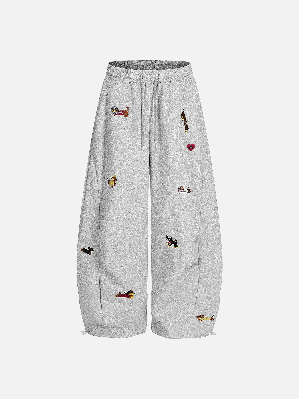 Aelfric Eden Embroidery Dog Baggy Barrel Sweatpants - Seldom Seen Styles