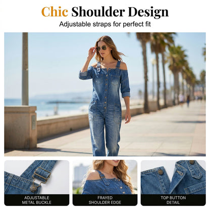 Women's Wide Leg Overall Jumpsuit Loose Fit Pockets Casual Streetwear Summer Vacation Outfit