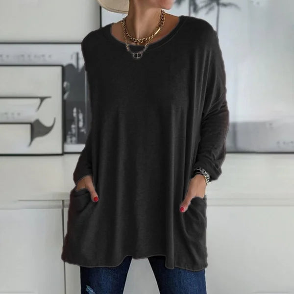 👚50% discount ✨New long-sleeved cotton T-shirt with a casual pocket - Seldom Seen Styles