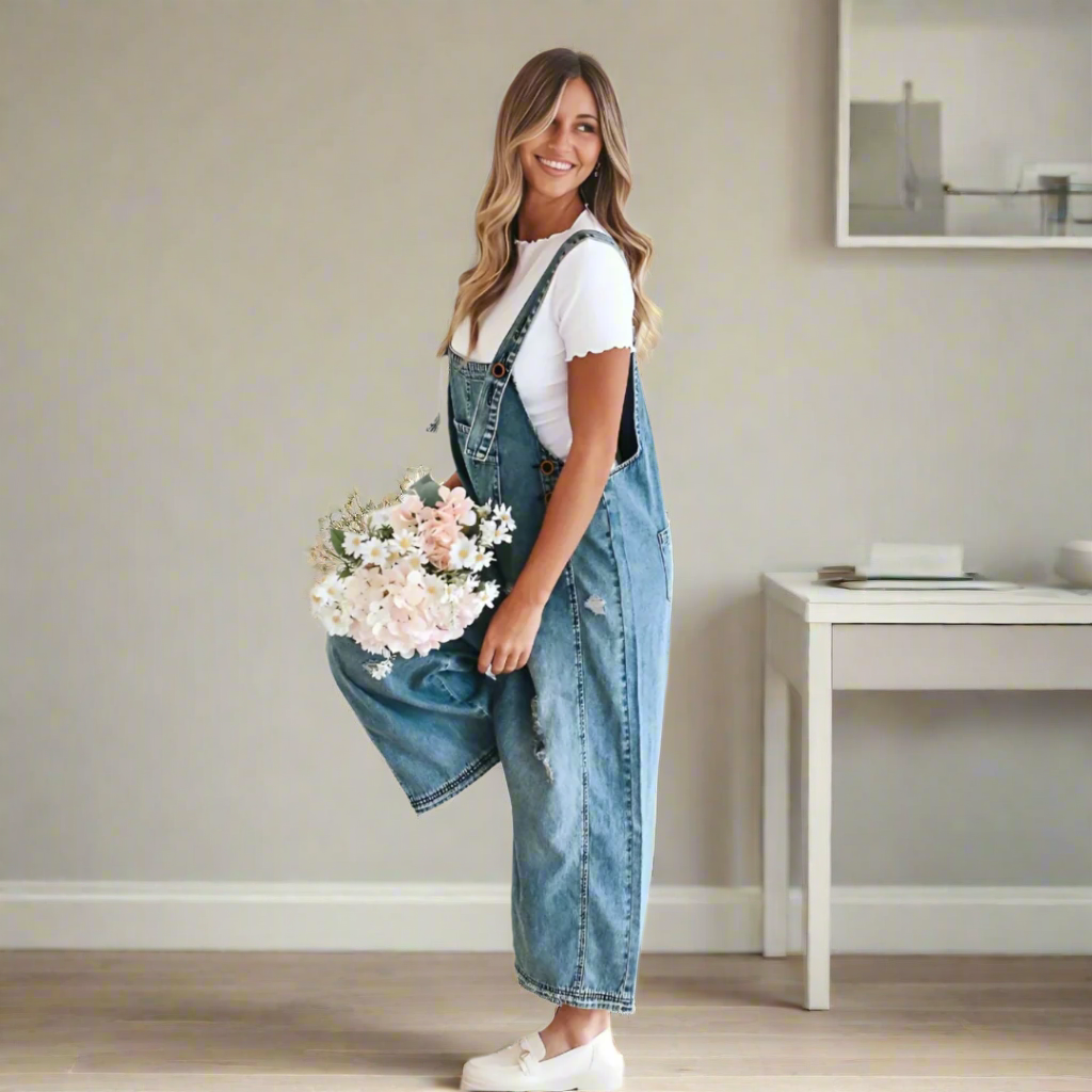 CARMELITA™ – Vintage Wash Adjustable Jumpsuit - Seldom Seen Styles