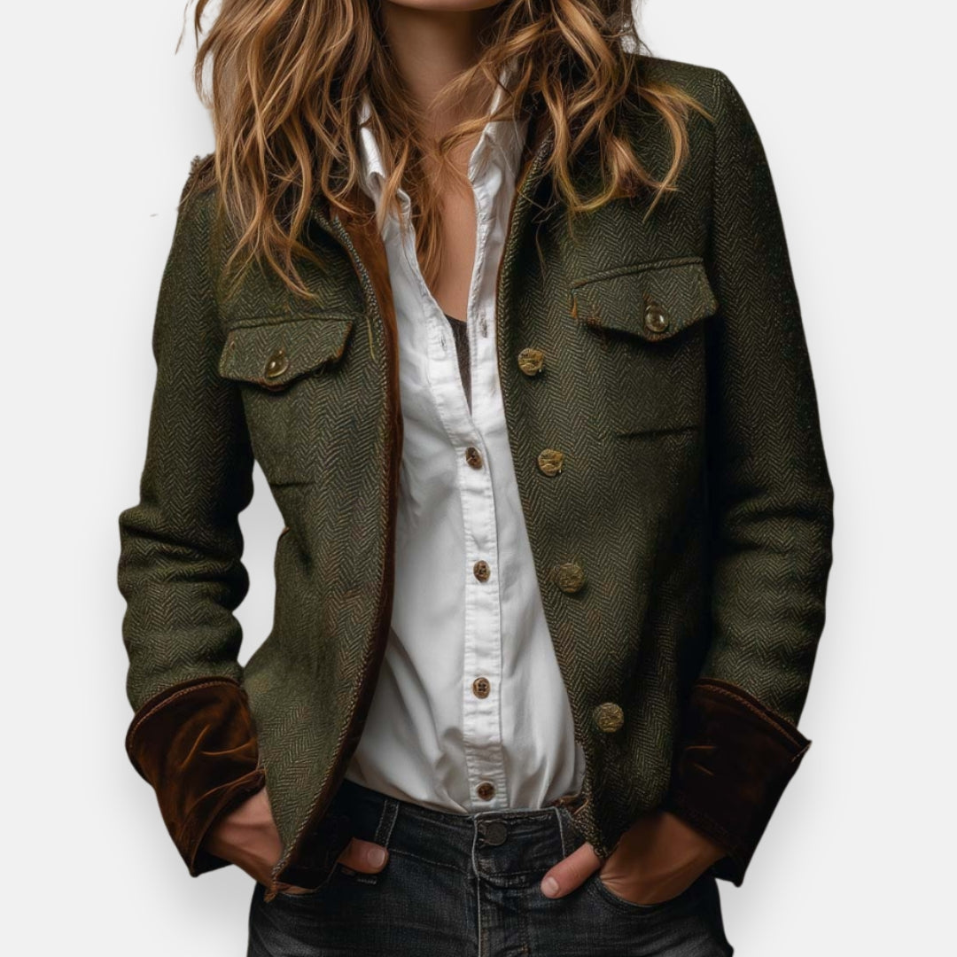 Corrie | Tweedjacke mit Samtdetails - Seldom Seen Styles
