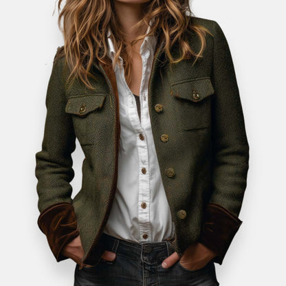 Corrie | Tweedjacke mit Samtdetails