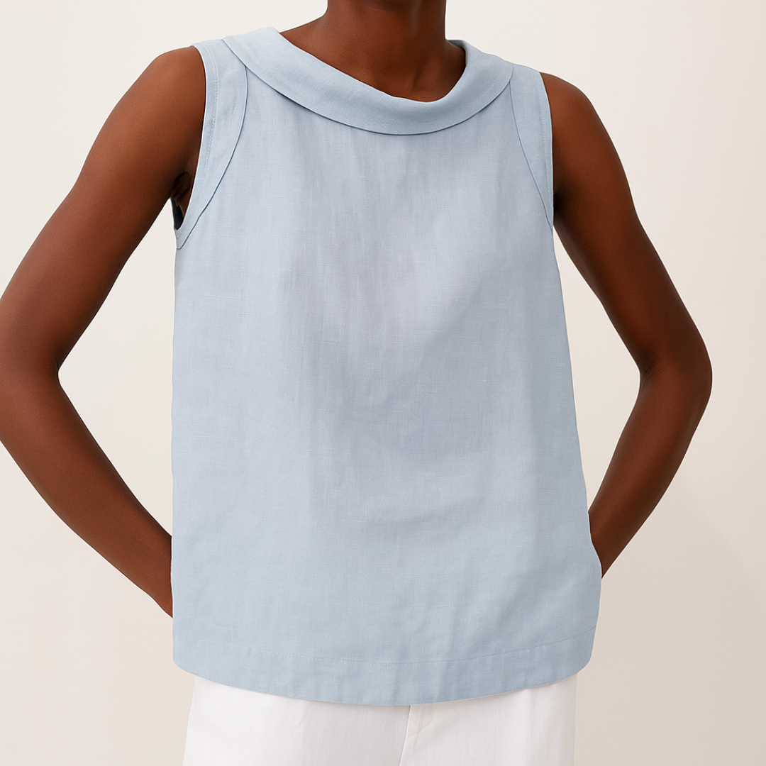 Maria™ | Sleeveless Roll Collar Top - Seldom Seen Styles