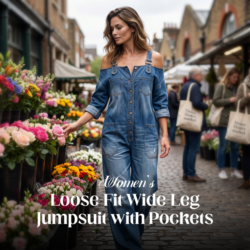 Women's Wide Leg Overall Jumpsuit Loose Fit Pockets Casual Streetwear Summer Vacation Outfit