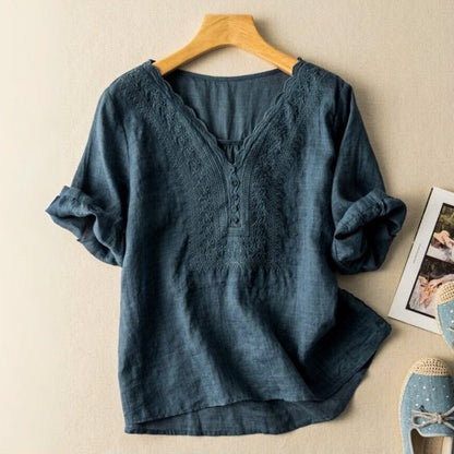 Blouse Luciana en coton et lin