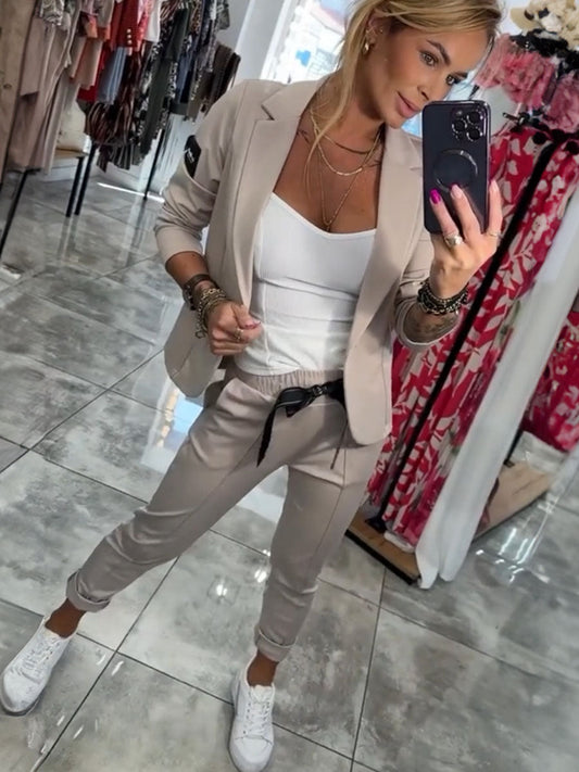 Casual Blazer Jogger Two Piece Set - Seldom Seen Styles