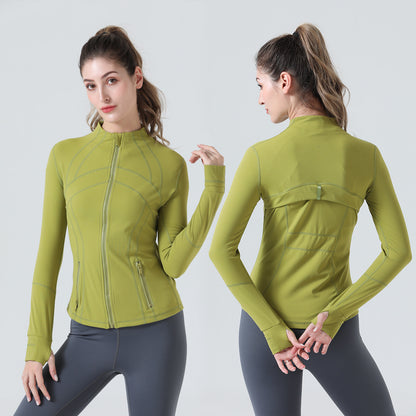 Yoga Clothes Autumn and Winter uarun Sports Jacket Women's Slim Stretch Zipper Running Yoga Fitness Long-Sleeved Upper Garment