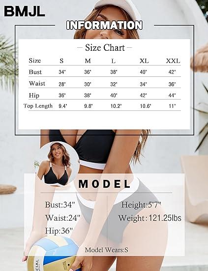 Women's High Waisted Bikini Sets V Neck Two Piece Swimsuit Color Block Twist Front Bathing Suits - Seldom Seen Styles