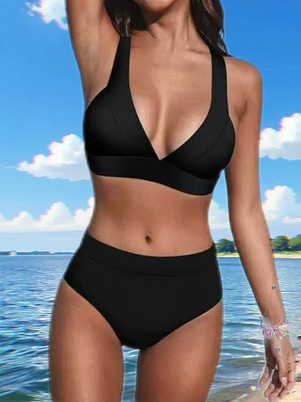 womens black bikini