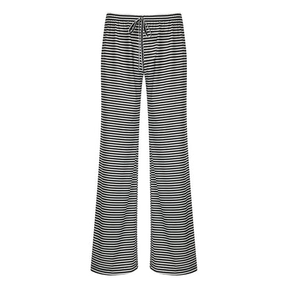 Women's Striped Print Pants, Pants for Women, Chic Casual Fitted Comfy Trousers for Everyday Daily Wear, Suitable for Regular Wear, Fall Ladies Bottoms, Downtown Girl Clothes, Fit Trousers for Women, Striped Pants, Going Out Bottoms, Womenswear