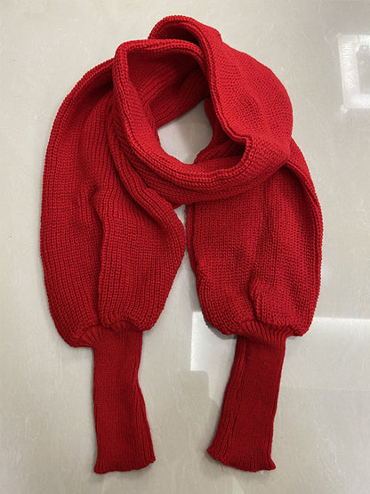 V-Shaped Cross off-Shoulder Knitted Sexy Pullover Sweater Scarf