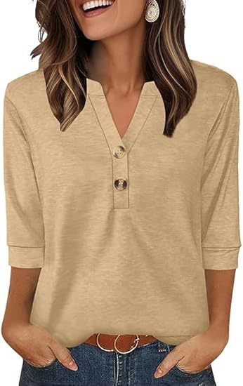 Hauts à manches 3/4 pour femmes, chemises Heley pour femmes, mode été 2025, chemisiers, vêtements de plage et de vacances