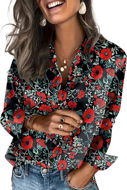 Satin Blouses for Women Silk Button Down Shirts Long Sleeve Business Casual Tops