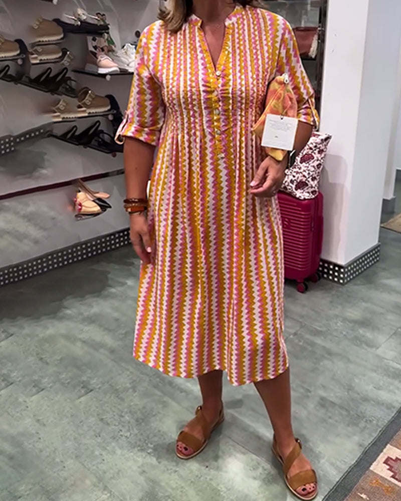 Shirt Dresses for Women Casual Long Sleeve Button Down Loose Striped Cotton Maxi Shirt Dress - Seldom Seen Styles