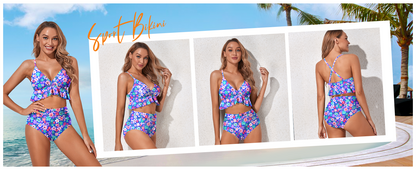 Women Two Piece Swimsuits High Waisted Bikini Set Ruffle Flounce Tummy Control Bottoms Bathing Suit - Seldom Seen Styles