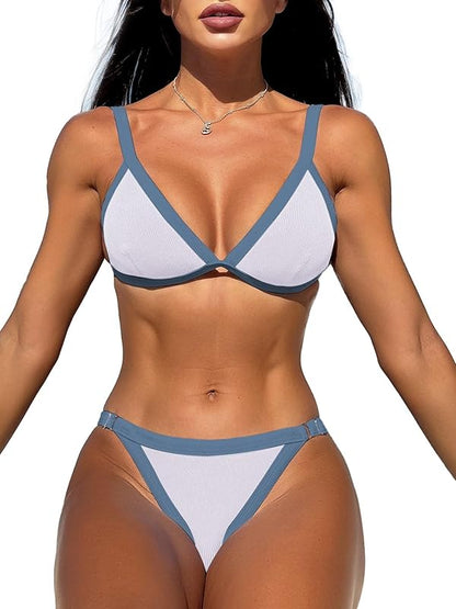 Women's Triangle Bikini Set  Brazilian Sporty Two Piece Swimsuit Cute Bathing Suit - Seldom Seen Styles