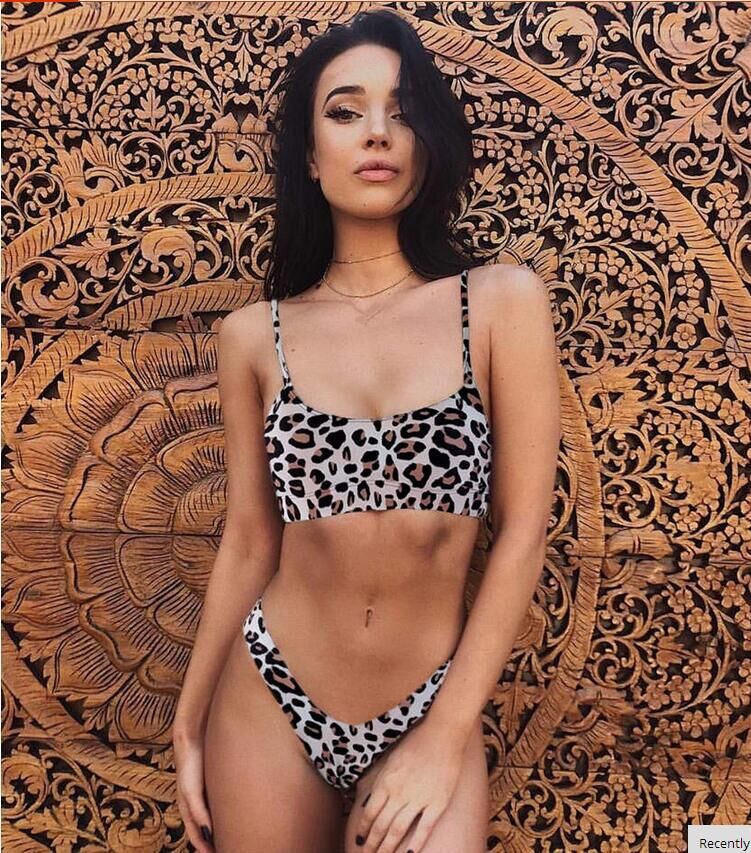 high waisted bikini Leopard Print Women's Two-Piece Bikini Swimsuit with Push-Up bikini Swimwear - Seldom Seen Styles