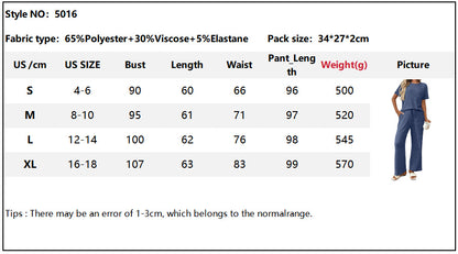Ensemble de pyjama 2 pièces pour femme, tenue de vacances d'été, pantalon large décontracté, pyjama côtelé en tricot 2025, pyjama côtelé, col rond, manches courtes, pantalon long, ensemble de vêtements d'intérieur 