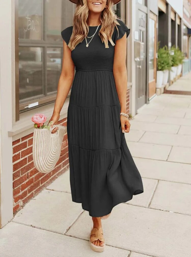 Lisette | Women's Tummy Control Draped Elegant Dress - Seldom Seen Styles