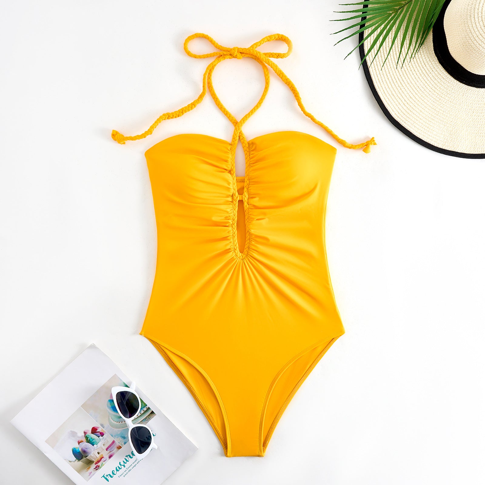 2025 New Solid Color Fashion Swimsuit Women Sexy Swimwear One-Piece Two-Piece Set - Seldom Seen Styles
