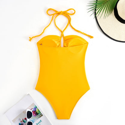 2025 New Solid Color Fashion Swimsuit Women Sexy Swimwear One-Piece Two-Piece Set - Seldom Seen Styles