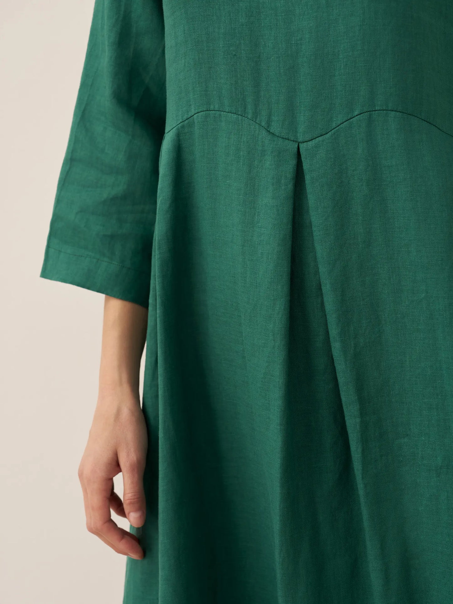 100% Linen Bateau Neck Pleated Maxi Dress ABIGAIL - Seldom Seen Styles