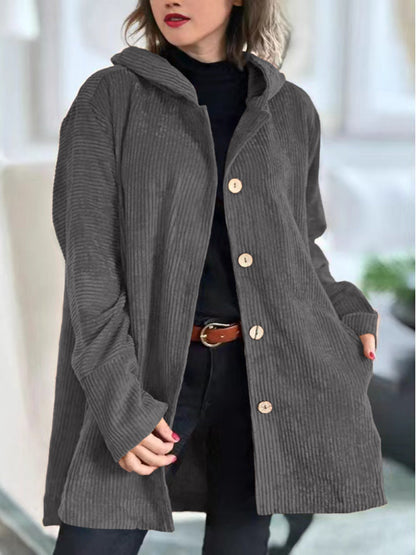 Cordio - Cozy Corduroy Hooded Jacket