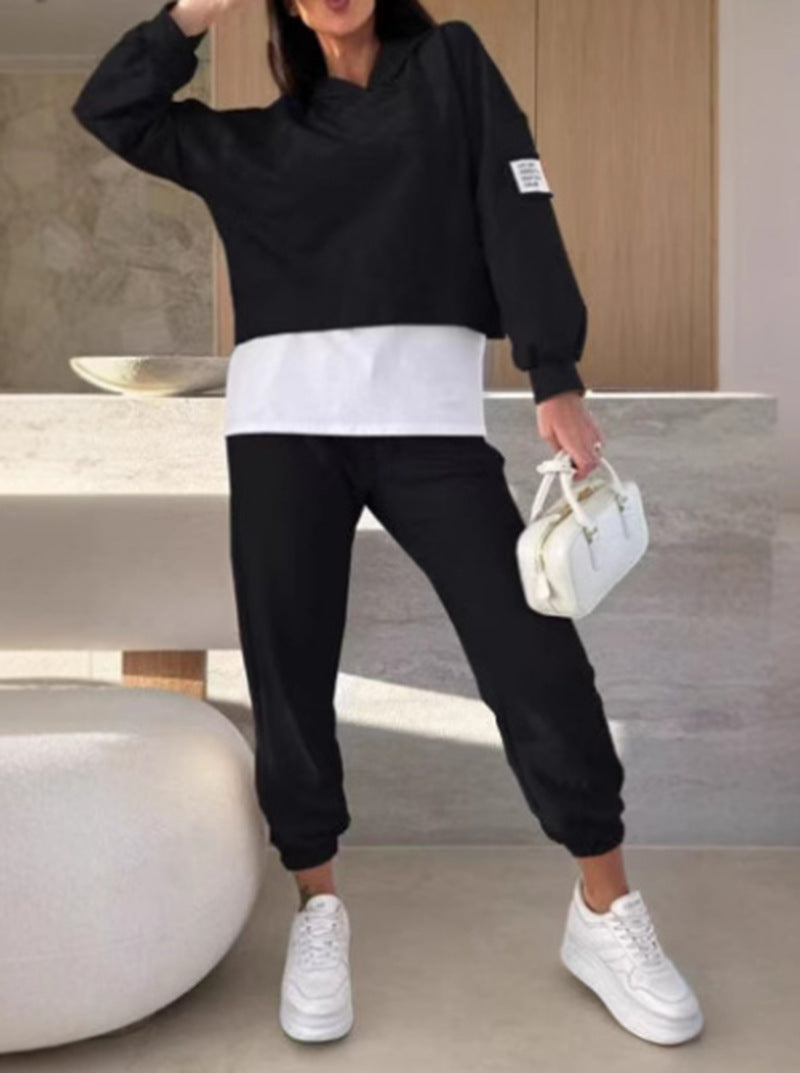 2025New Hooded Fashion Solid Color Casual Sports Suit Women's Clothing - Seldom Seen Styles