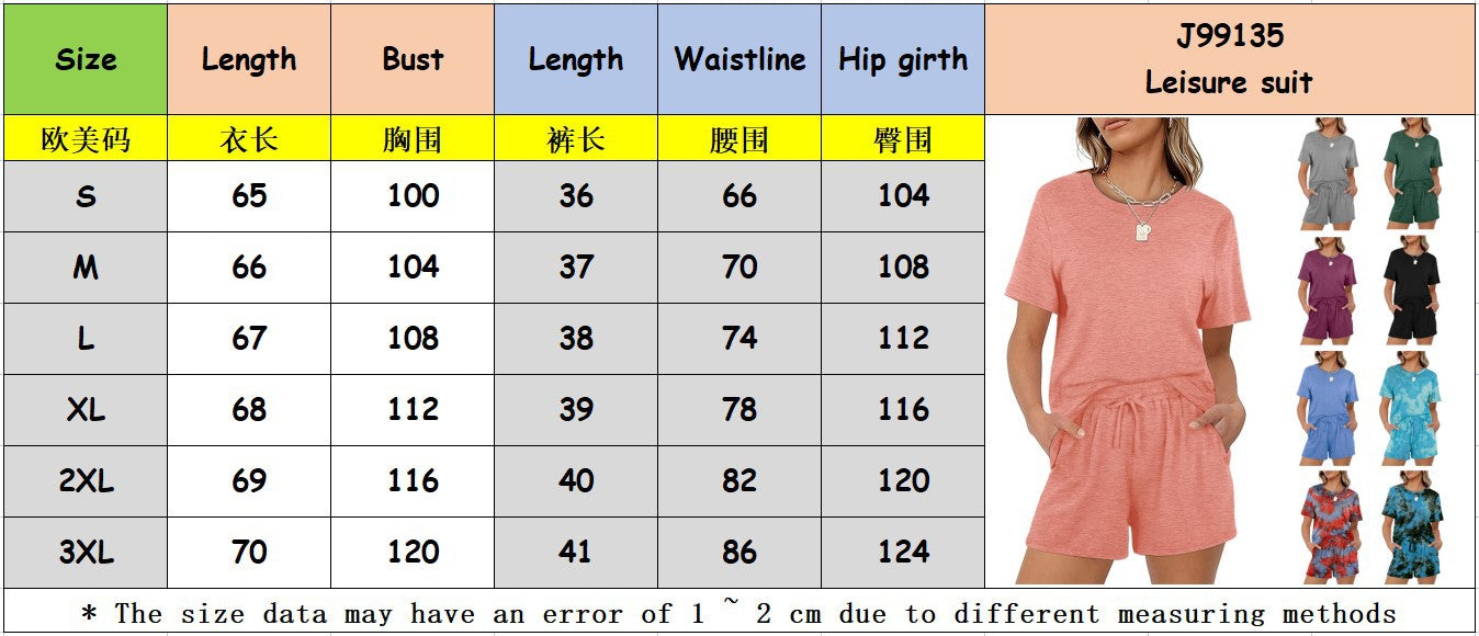 2025Summer New Women's Two-Piece Set Solid Color Short Sleeve T Casual T-shirt and Shorts Set for Women - Seldom Seen Styles