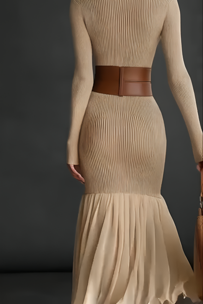 Elegant Turtleneck Knit Dress