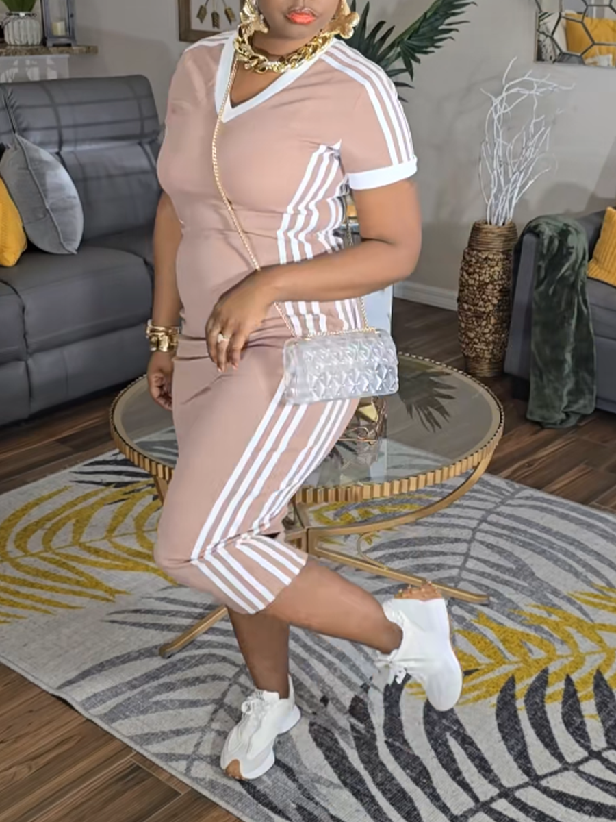 VVZ Women's Striped Trim Dress