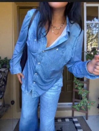 🌙 Denim Dreams Pajama Set – Cozy Fit, Soft Denim-Look Loungewear for All Night Comfort 🌟