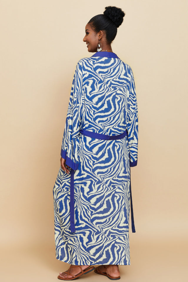 Print Belted Kimono Dress - Seldom Seen Styles