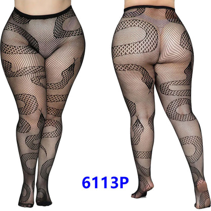 Plus Size Sexy Dessous Damen Sexy Strümpfe Frei von offenen Dateien Socken Strumpfband Jacquard Leggings7546P