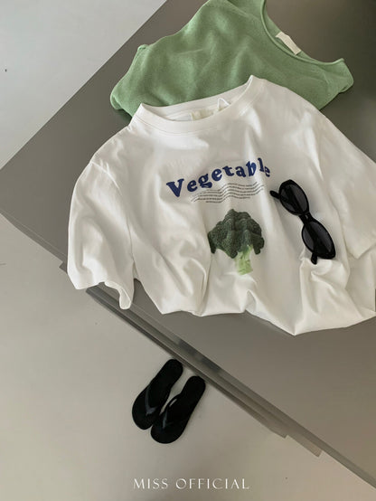 T-shirt imprimé graphique fruits et légumes d'été – T-shirt décontracté grande taille à motif mignon