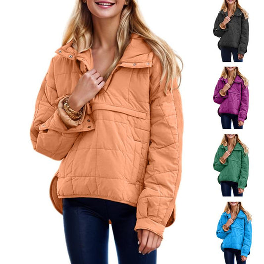 XiaRan Women's Oversized Hooded Puffer Jacket Lightweight Winter Warm Pullover Padded Hoodies Coat