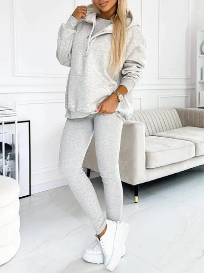 (S-5XL) Plus Size Casual and Comfortable Sweatshirt Three-piece Suit