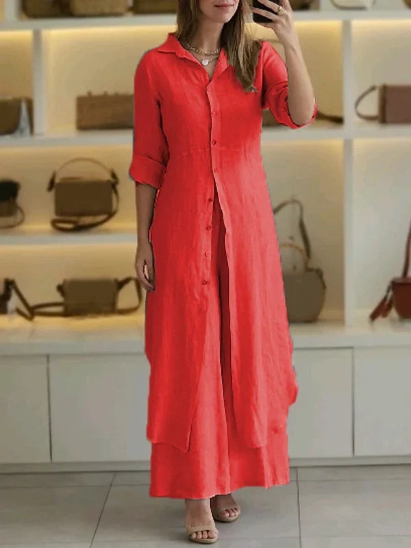 Women Casual Cotton and Linen Two-piece Set - Seldom Seen Styles