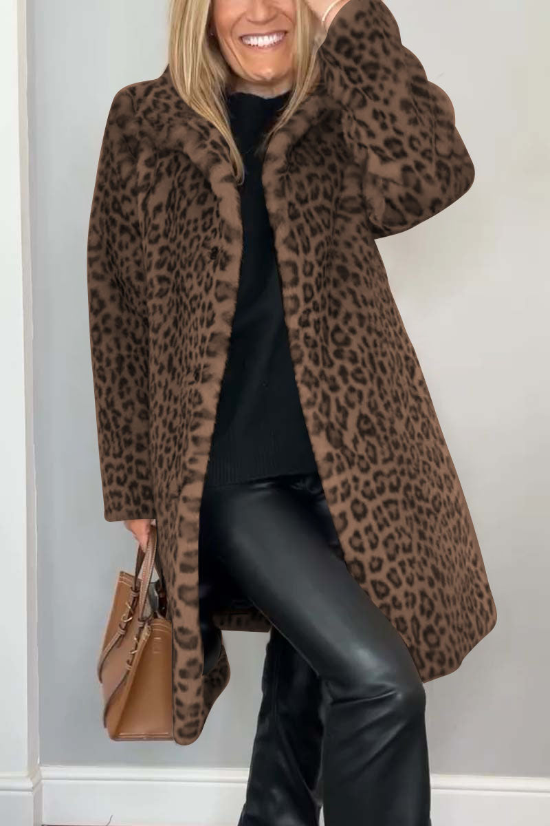 Lizzie – Leopard Print Long Coat - Seldom Seen Styles