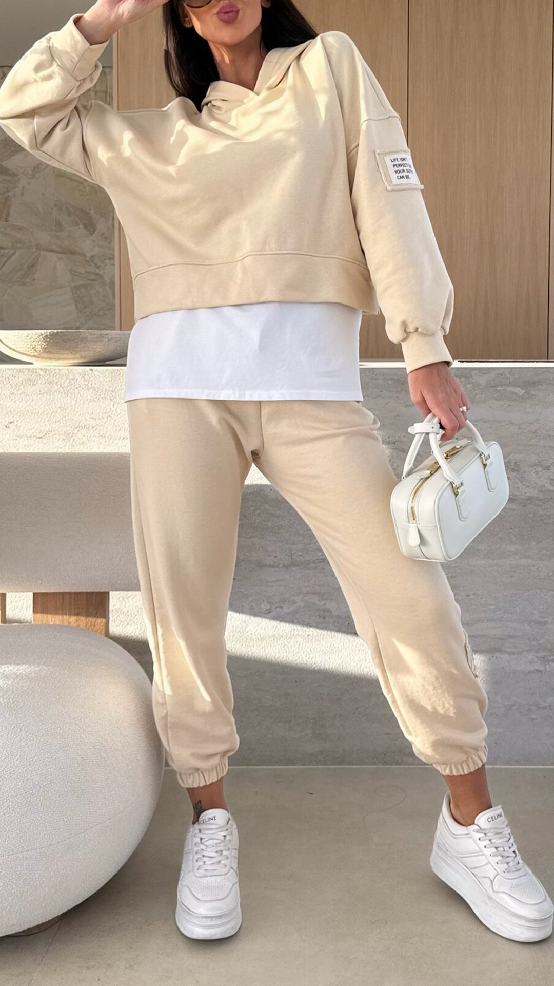 Women's Hooded Patchwork Casual Sweatshirt Suit - Seldom Seen Styles